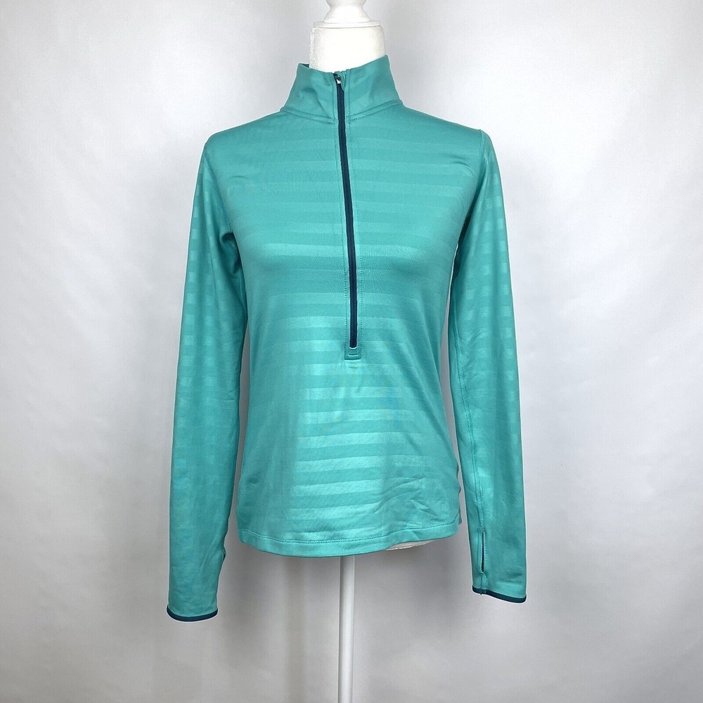 Nike Pro Women's Sz M Hyperwarm Embossed Half-Zip Women's Long Sleeve Shirt Top